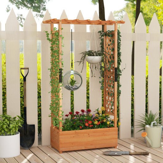 Raised Garden Bed with Arch Trellis - Orange - Galactic capuchin