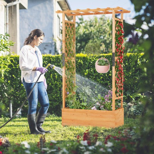 Raised Garden Bed with Arch Trellis - Orange - Galactic capuchin