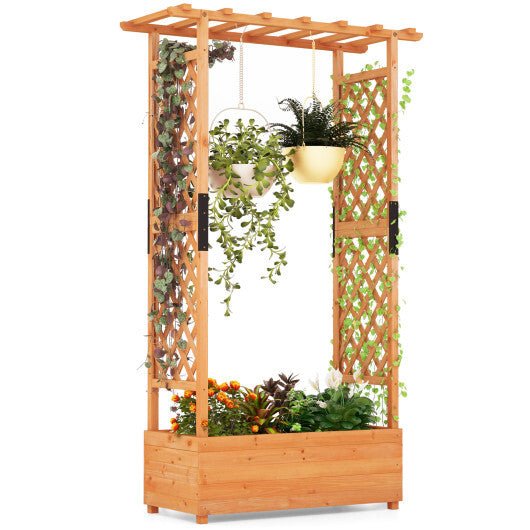 Raised Garden Bed with Arch Trellis - Orange - Galactic capuchin