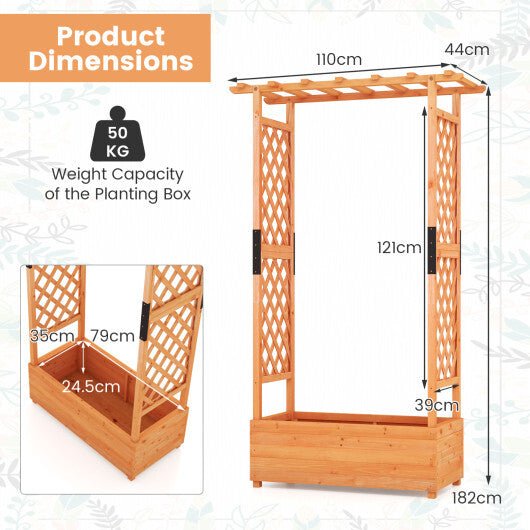 Raised Garden Bed with Arch Trellis - Orange - Galactic capuchin