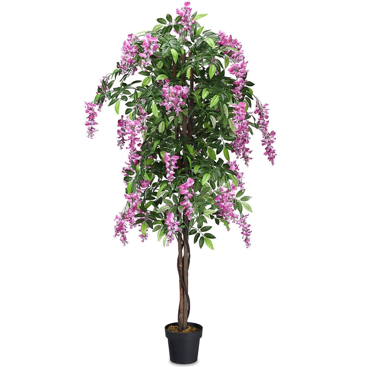 6 - Feet Artificial Wisteria Silk Indoor - Outdoor Tree - 1pieces - Color: Green - Galactic capuchin