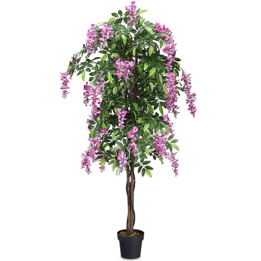 6 - Feet Artificial Wisteria Silk Indoor - Outdoor Tree - 1pieces - Color: Green - Galactic capuchin