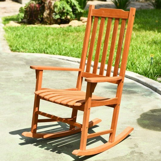 Outdoor Rocking Chair Single Rocker for Patio Deck - Color: Natural - Galactic capuchin