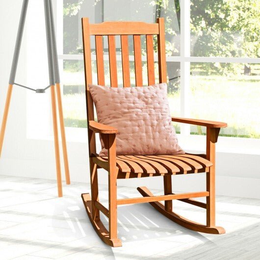 Outdoor Rocking Chair Single Rocker for Patio Deck - Color: Natural - Galactic capuchin