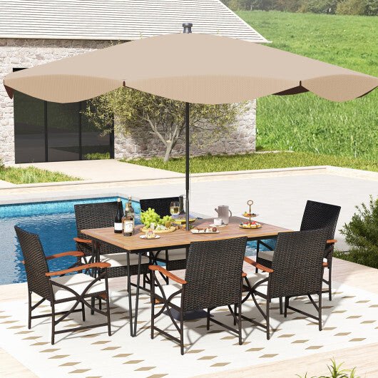 7 Pieces Outdoor Dining Furniture Set for Porch Backyard Garden Poolside - Galactic capuchin