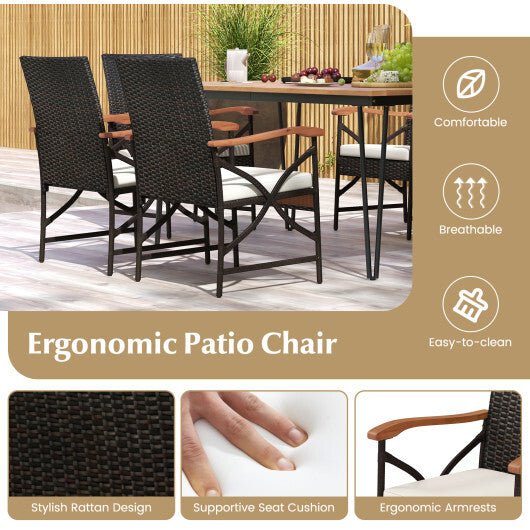 7 Pieces Outdoor Dining Furniture Set for Porch Backyard Garden Poolside - Galactic capuchin