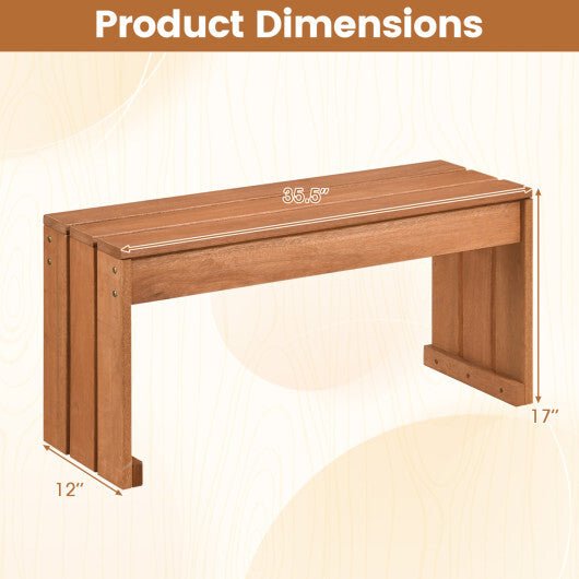 2 - Person Outdoor Garden Bench with Solid Wooden Frame for Backyard - Galactic capuchin