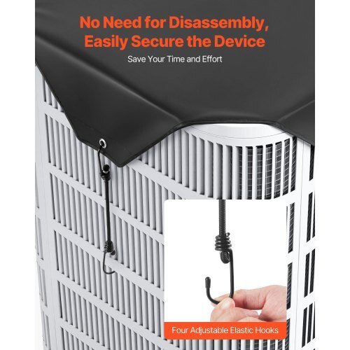 Air Conditioner Cover for Outside Units, 28 x 28 inch Central AC Cover for Air Conditioning Unit, Top Universal Mesh Defender Rainproof Easy Install for Outdoor Outside All Seasons, Black - Galactic capuchin