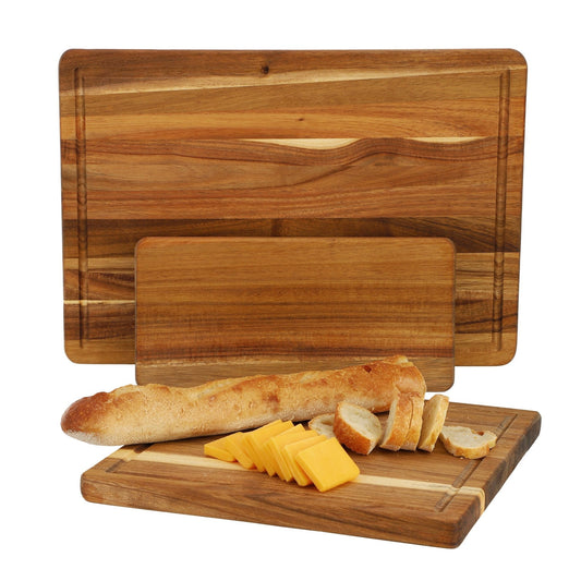 MegaChef 3 Piece Acacia Wood Cutting, Prep and Serving Boards - Galactic capuchin