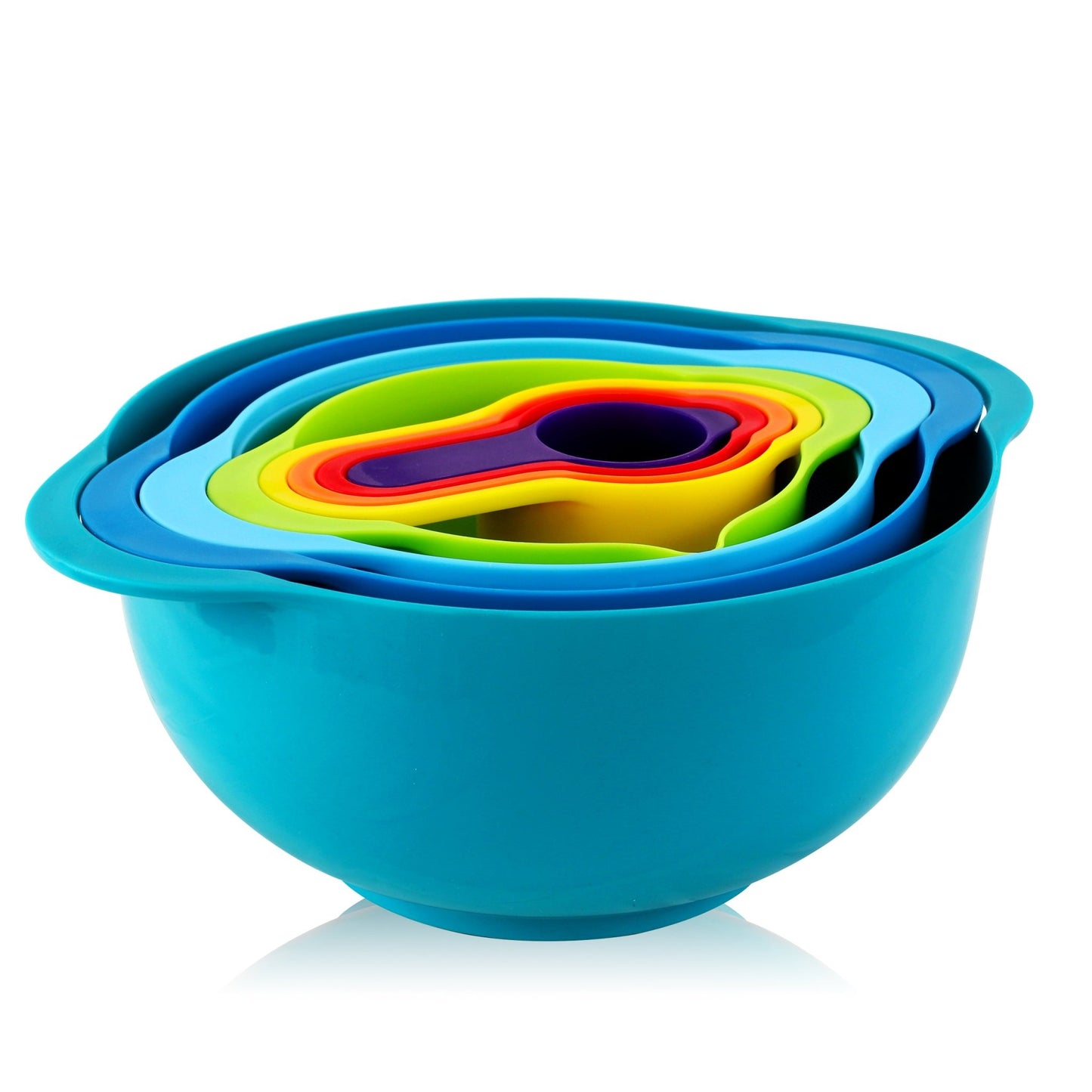 MegaChef Multipurpose Stackable Mixing Bowl and Measuring Cup Set - Galactic capuchin