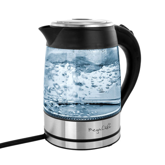 MegaChef 1.8Lt. Glass Body and Stainless Steel Electric Tea Kettle - Galactic capuchin