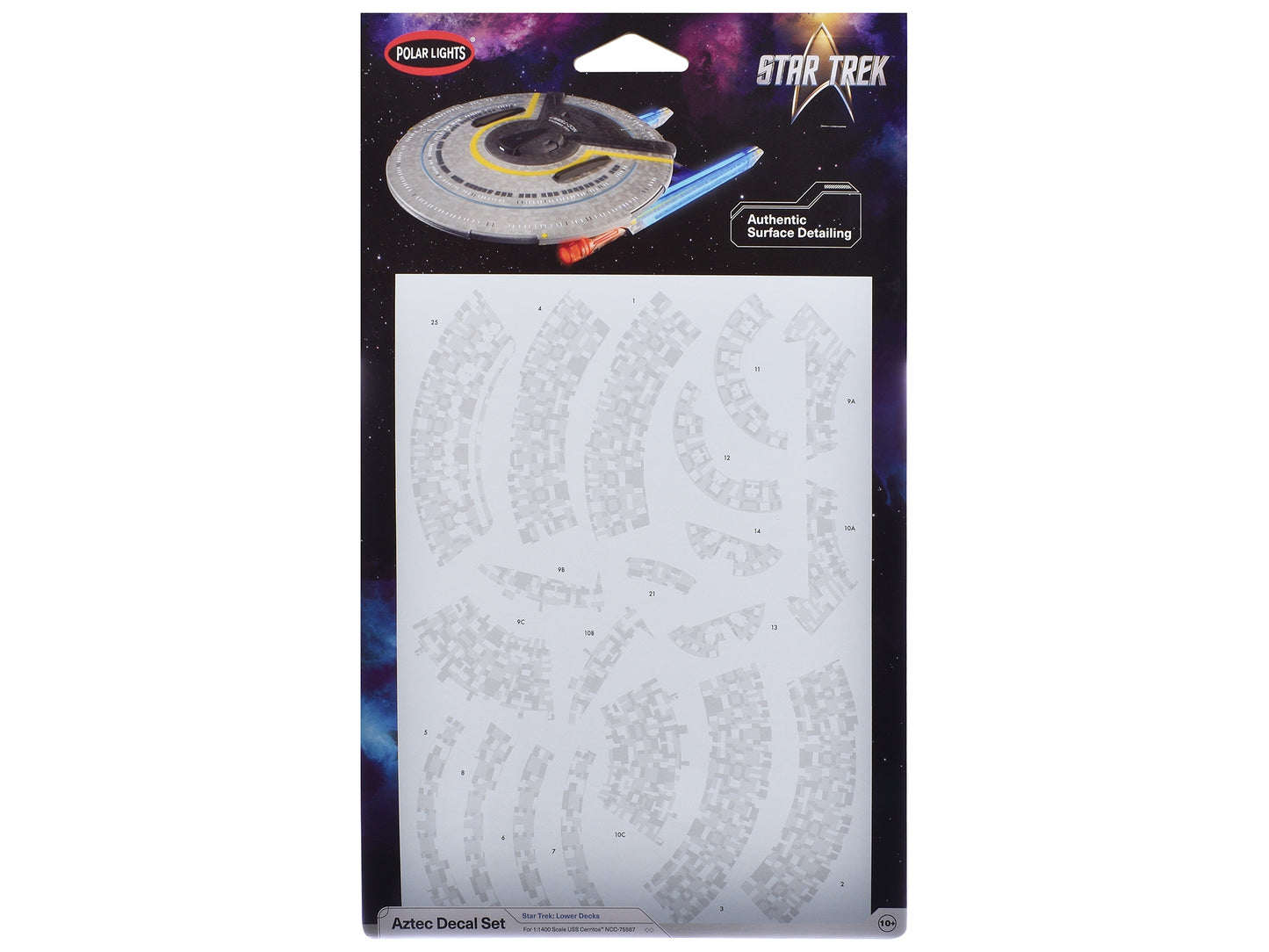 USS Cerritos NCC - 75567 Aztec Decal Set "Star Trek: Lower Decks" (2020 - 2024) TV Series 1/1400 Scale by Polar Lights - Galactic capuchin