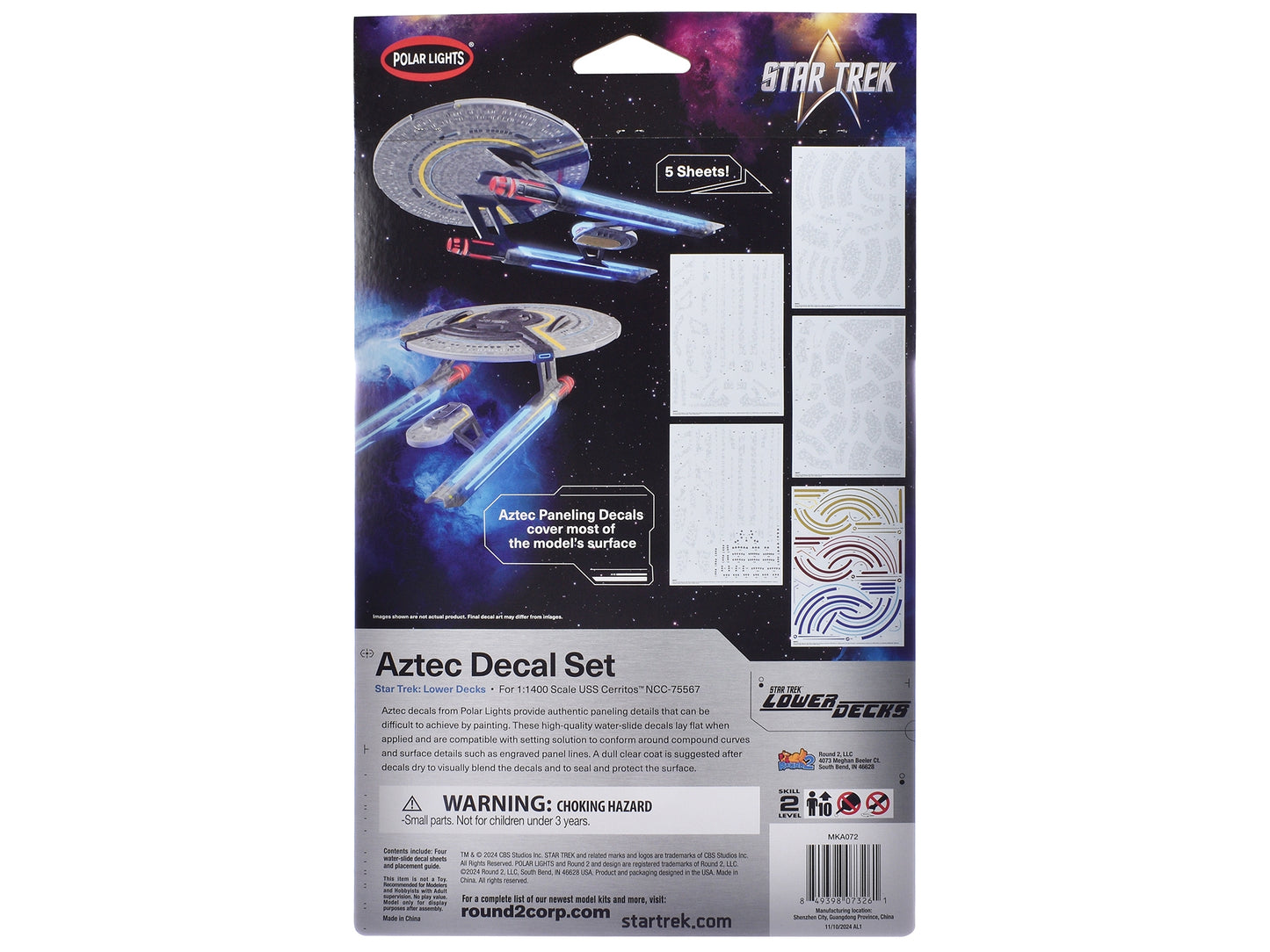 USS Cerritos NCC - 75567 Aztec Decal Set "Star Trek: Lower Decks" (2020 - 2024) TV Series 1/1400 Scale by Polar Lights - Galactic capuchin