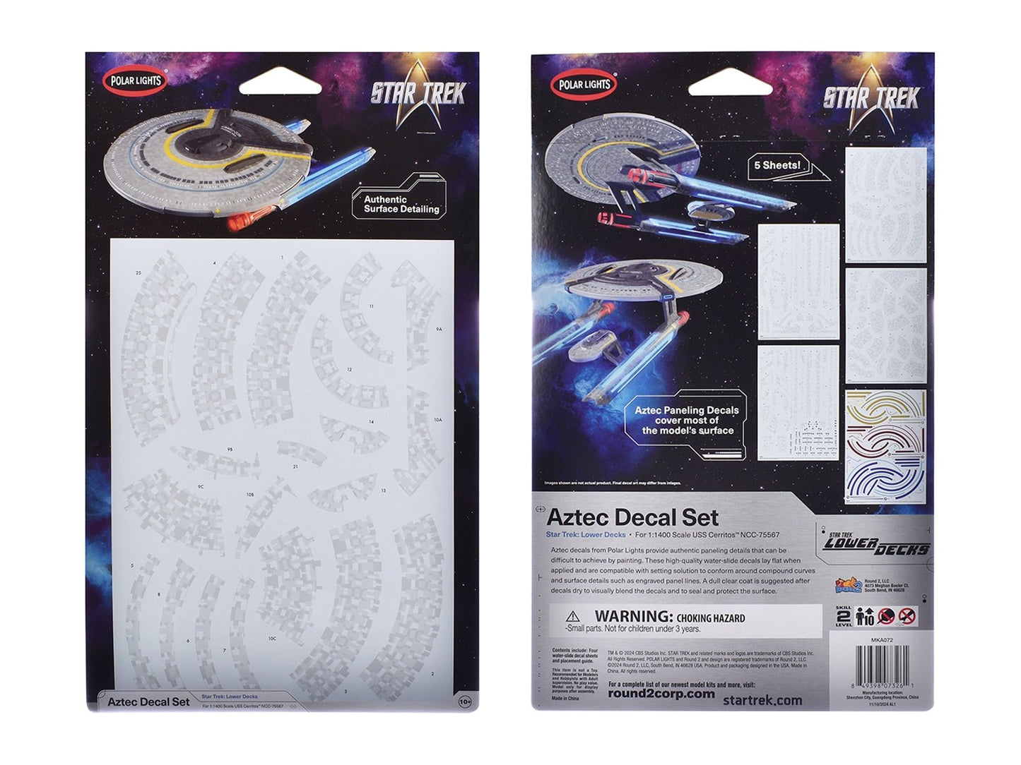 USS Cerritos NCC - 75567 Aztec Decal Set "Star Trek: Lower Decks" (2020 - 2024) TV Series 1/1400 Scale by Polar Lights - Galactic capuchin
