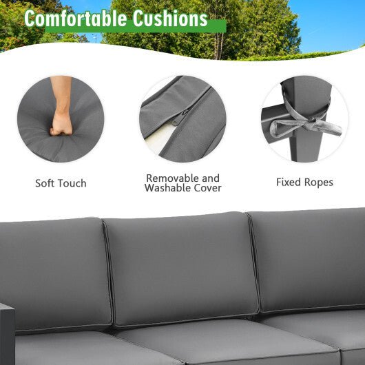 4 Pieces Outdoor Furniture Set for Backyard and Poolside - Gray - Galactic capuchin