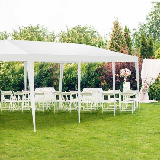 10 x 30 Feet Gazebo Canopy Tent with Connection Stakes and Wind Ropes - Color: White - Galactic capuchin