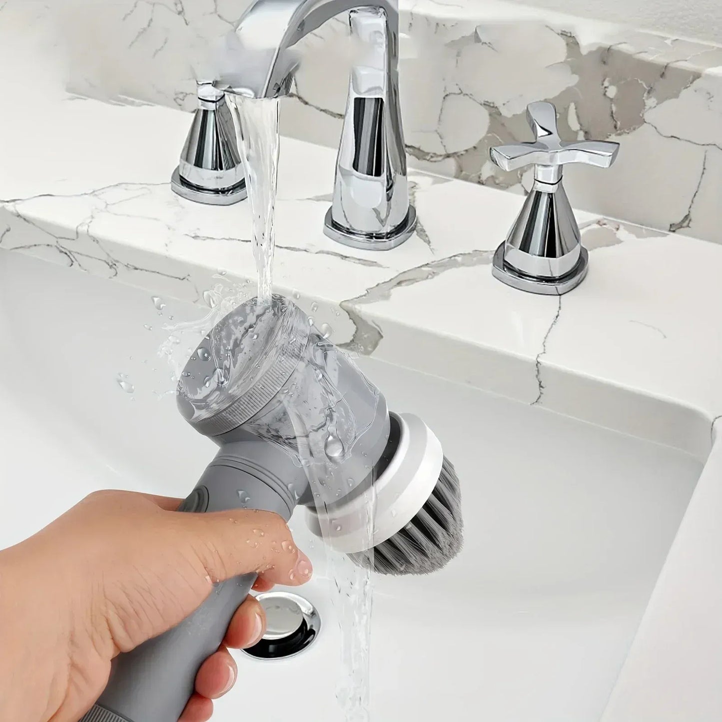 Electric Spin Scrubber Cordless Spin Scrubber with 6 Replaceable Brush Heads Electric Cleaning Brush Cleaning Tools - Galactic capuchin