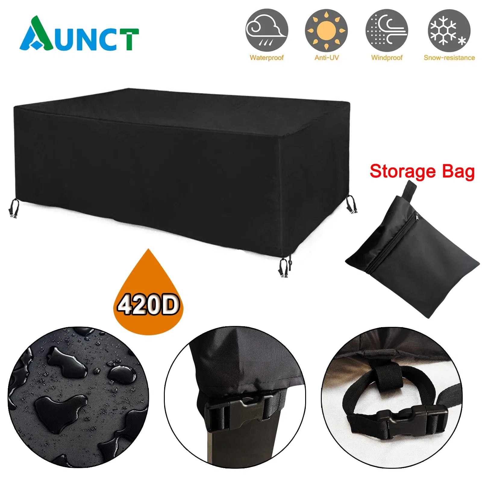Specification: 90*210cm - Heavy duty Waterproof Patio Furniture Cover Rectangular Garden Rain Snow Outdoor Cover for Sofa Table Chair Wind - Proof Anti - UV - Galactic capuchin