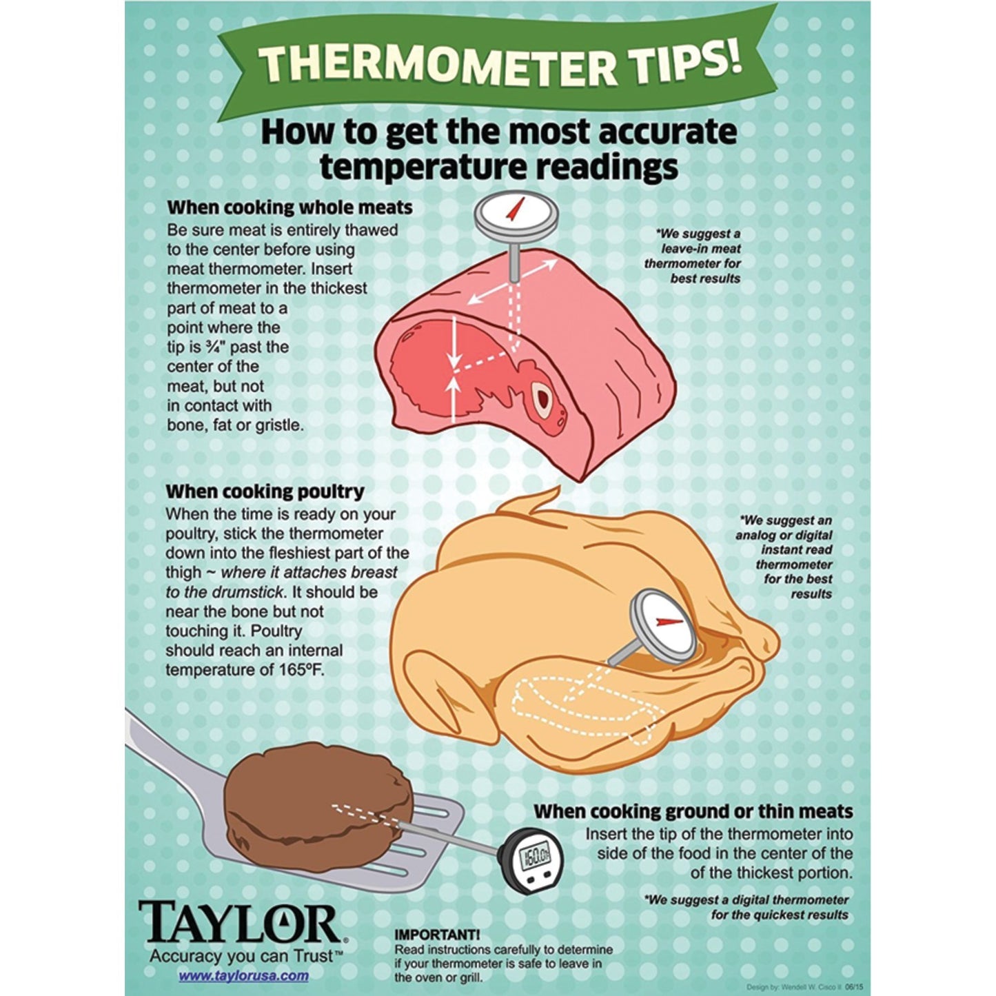 Taylor Precision Products 9842 Waterproof Digital Instant Read Thermometer - Galactic capuchin