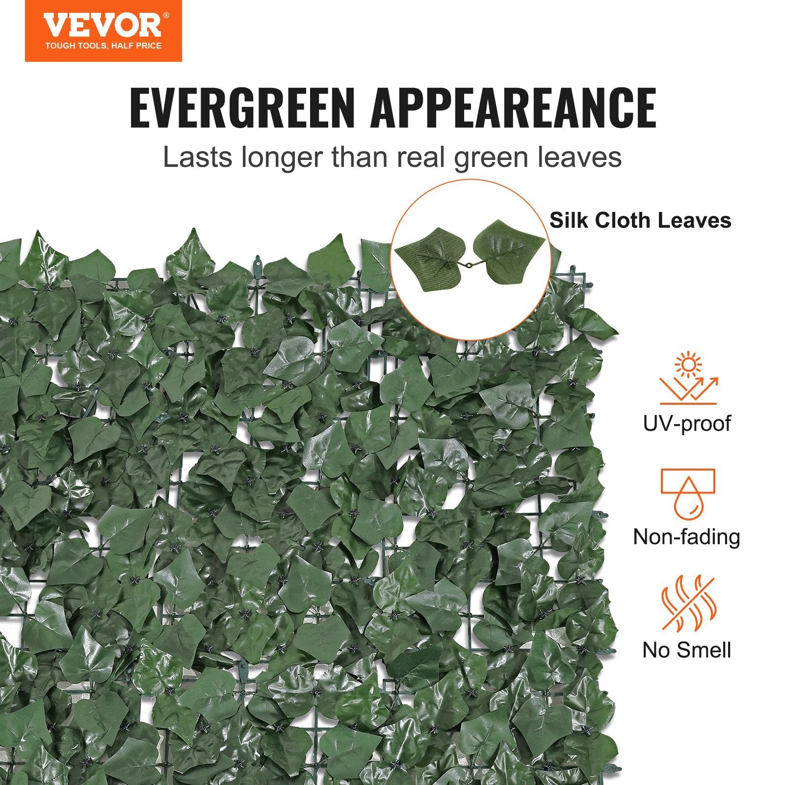 Ivy Privacy Fence, 59 x 98 in Artificial Green Wall Screen, Greenery Ivy Fence with Strengthened Joint, Faux Hedges Vine Leaf Decoration for Outdoor Garden, Yard, Balcony, Patio Decor - Galactic capuchin
