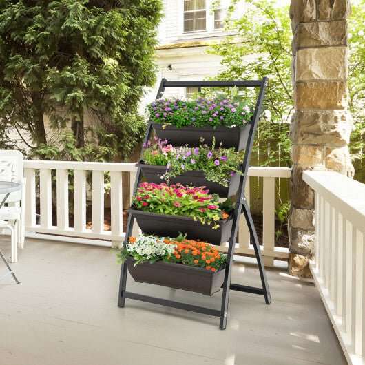 Costway 4 - Tier Vertical Raised Garden Bed with 4 Containers and Drainage Holes - S - Galactic capuchin
