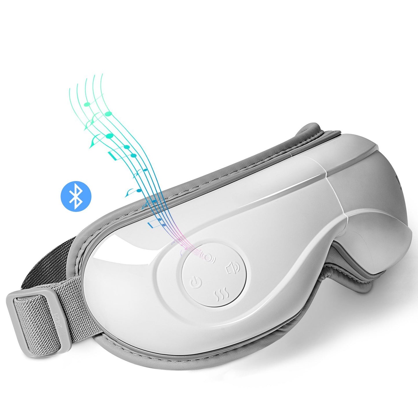 Eye Massager with Heat, Heated Eye Massage Mask with 5 Modes and Bluetooth Music, 180 Foldable Eye Care Massager for Migraines, Eye Strain, Dark Circles, Ideal Gift for Mom/Dad, White - Galactic capuchin